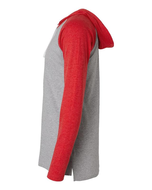 Fine Jersey Hooded Long Sleeve Raglan T-Shirt