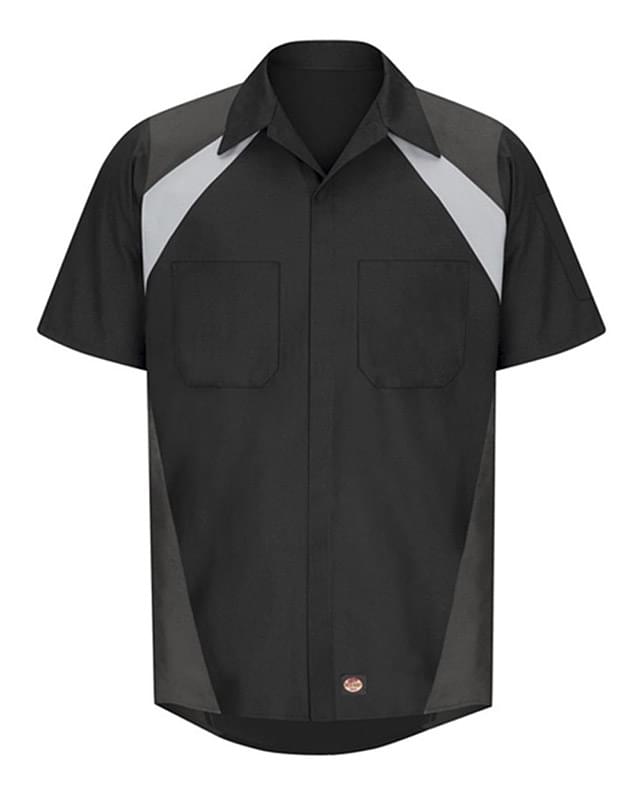 Tri-Color Short Sleeve Shop Shirt