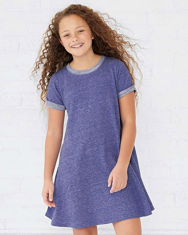 Harborside Mélange French Terry Girls' Twirl Dress