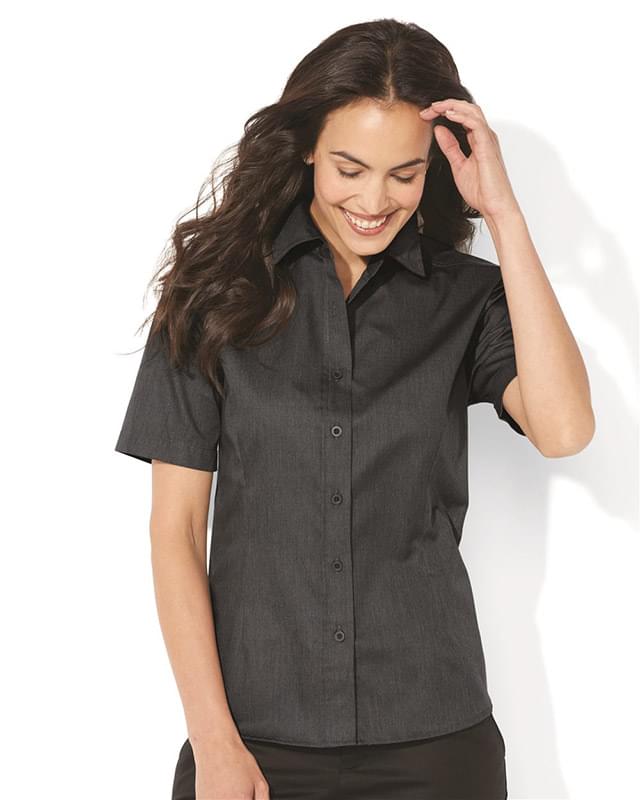 Women's Short Sleeve Stain-Resistant Tapered Twill Shirt
