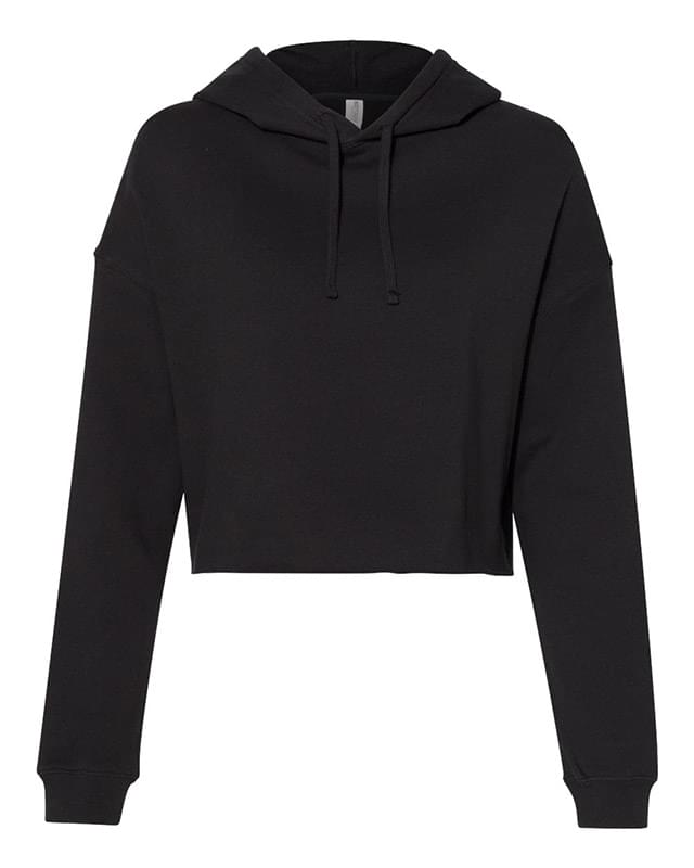 Women's Lightweight Hooded Pullover Crop Sweatshirt