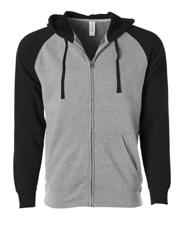 Independent Trading Co.® Custom Unisex Special Blend Raglan Hoodie Full-Zip Sweatshirt