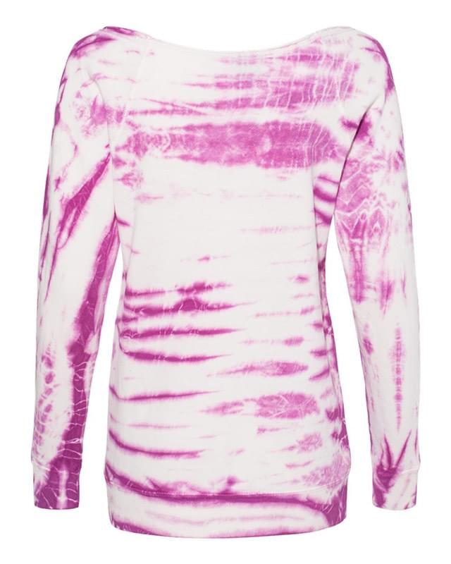 Women's French Terry Off-the-Shoulder Tie-Dyed Sweatshirt