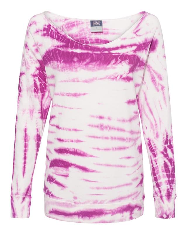 Women's French Terry Off-the-Shoulder Tie-Dyed Sweatshirt