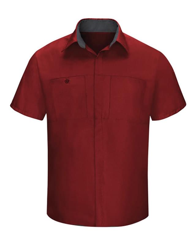 Men's Performance Plus Short Sleeve Shop Shirt with Oilblok Technology - Long Sizes