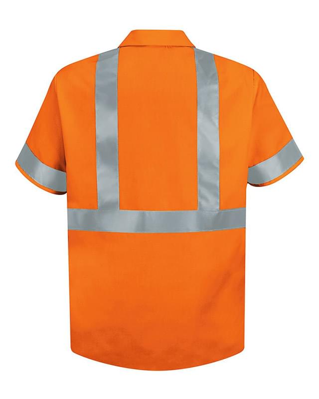 High Visibility Safety Short Sleeve Work Shirt Tall Sizes