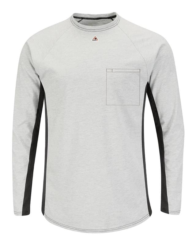 Long Sleeve FR Two-Tone Base Layer with Concealed Chest Pocket - EXCEL FR