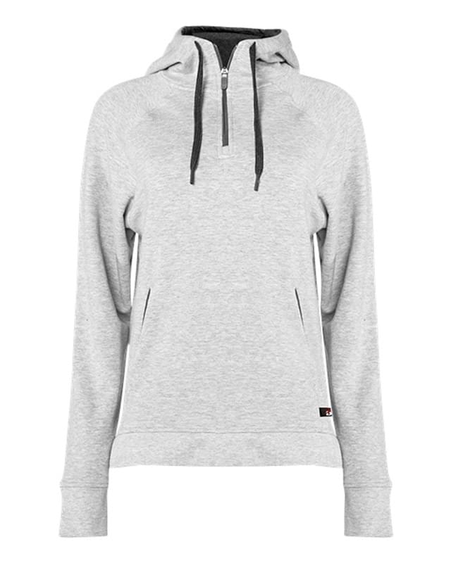 FitFlex Women's French Terry Hooded Quarter-Zip