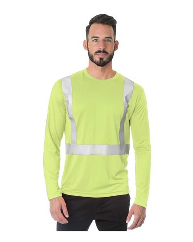 USA-Made Hi-Visibility Long Sleeve Performance T-Shirt - Solid Tape