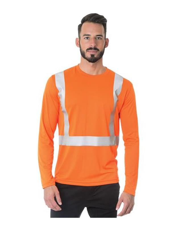 USA-Made Hi-Visibility Long Sleeve Performance T-Shirt - Solid Tape