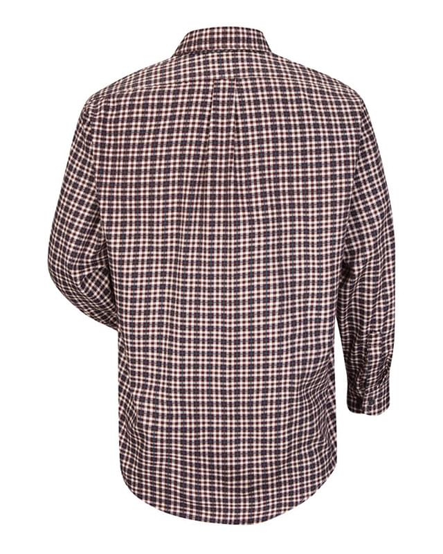 Plaid Long Sleeve Uniform Shirt - Long Sizes