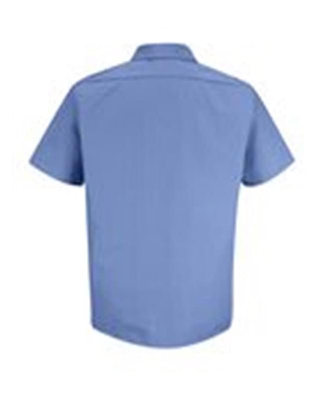Industrial Stripe Short Sleeve Work Shirt Long Sizes