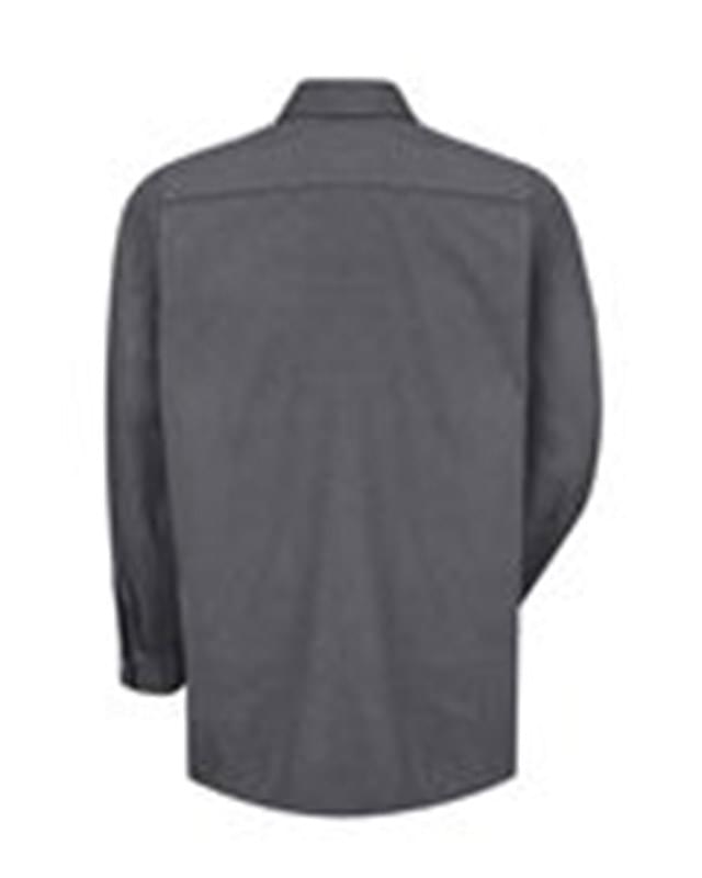 Heathered Poplin Long Sleeve Shirt - Long Sizes