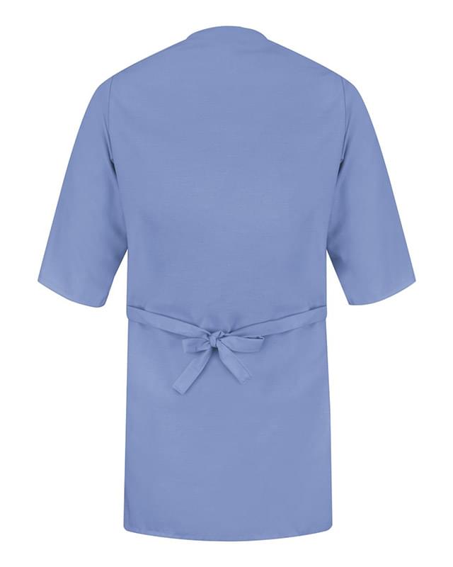 Collarless Poplin Butcher Wrap