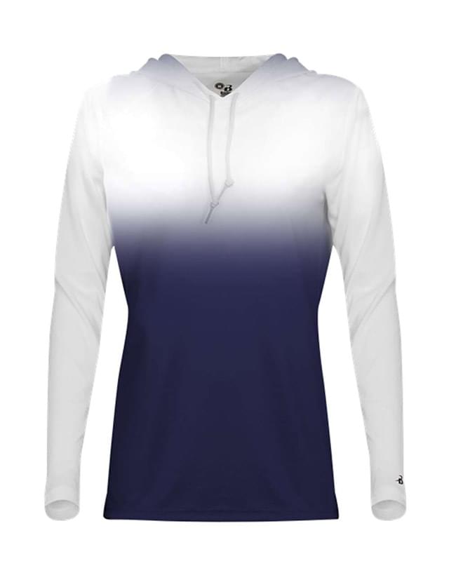 Women's Ombre Long Sleeve Hooded T-Shirt