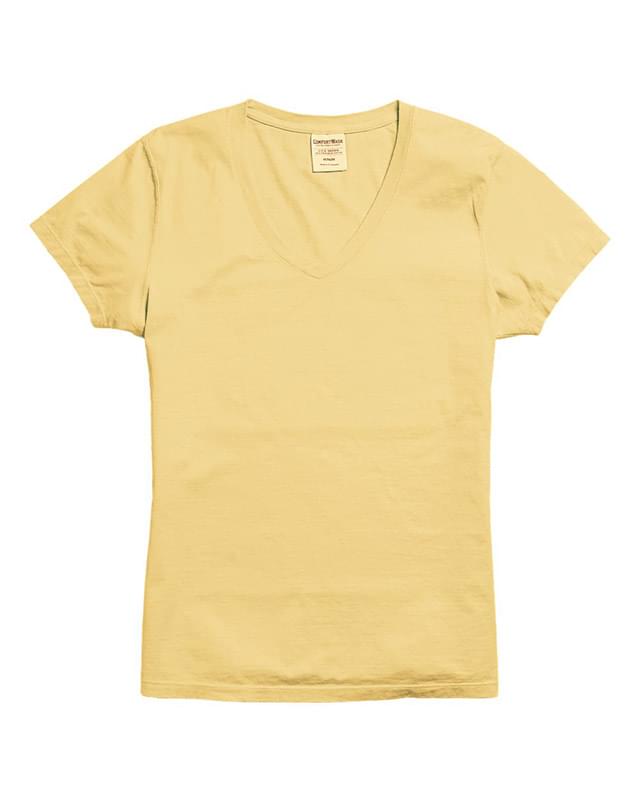 Garment-Dyed Women's V-Neck T-Shirt