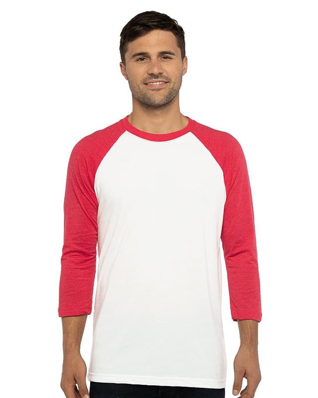 Unisex CVC Three-Quarter Sleeve Raglan T-Shirt