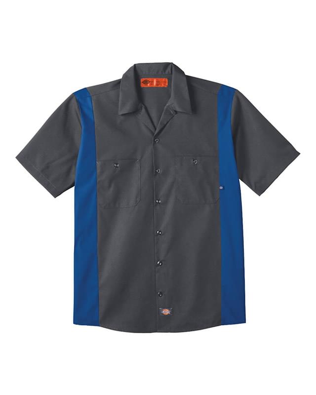 Industrial Colorblocked Short Sleeve Shirt - Long Sizes
