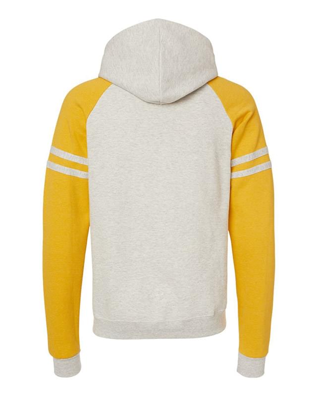 Nublend&reg; Varsity Colorblocked Raglan Hooded Sweatshirt