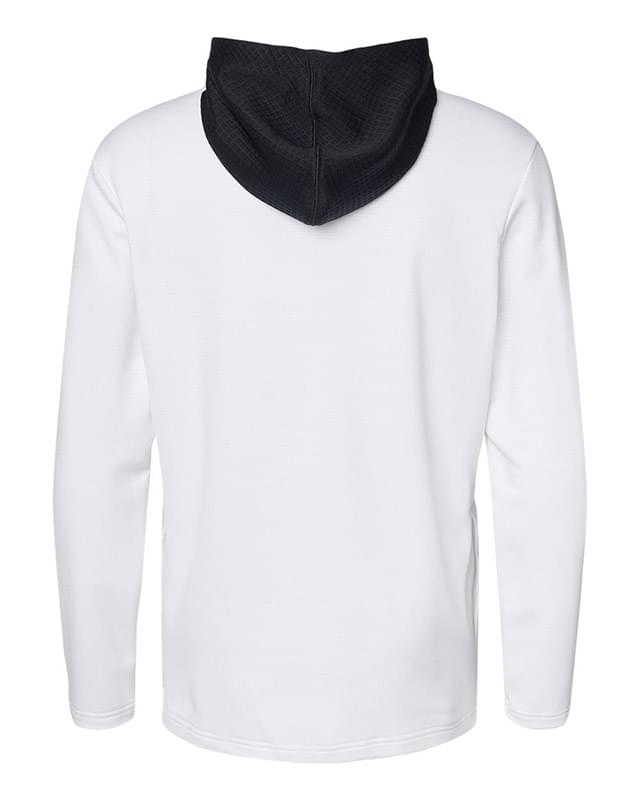 Textured Mixed Media Hooded Sweatshirt