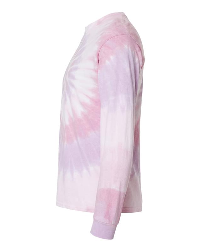 Multi-Color Spiral Tie-Dyed Long Sleeve T-Shirt