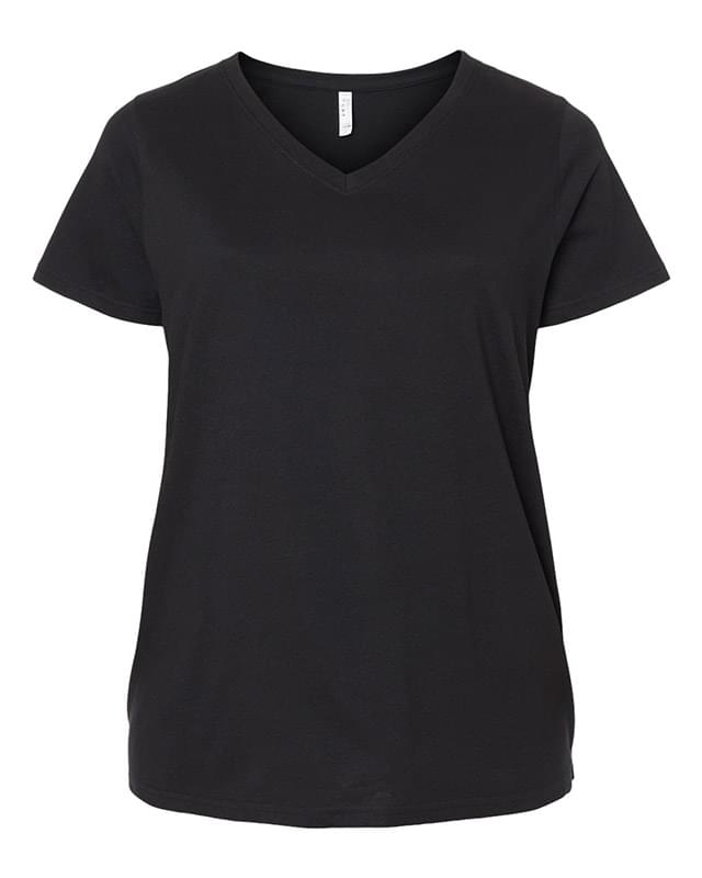 Curvy Collection Women's Fine Jersey V-Neck Tee