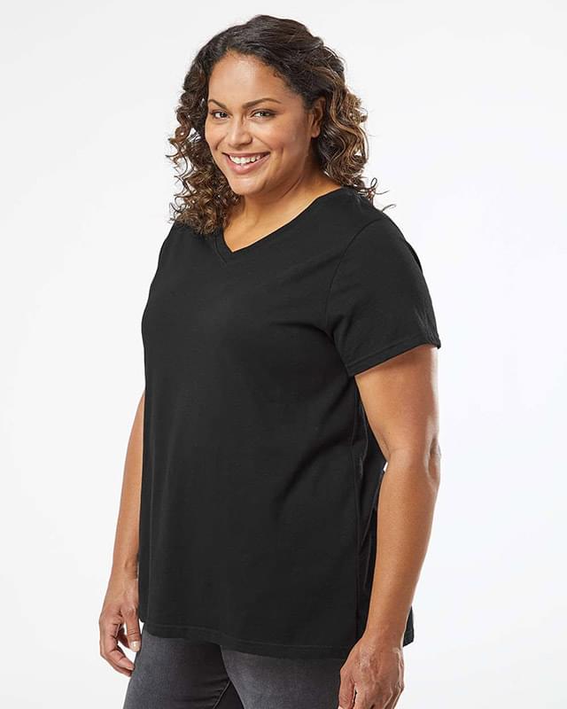 Curvy Collection Women's Fine Jersey V-Neck Tee