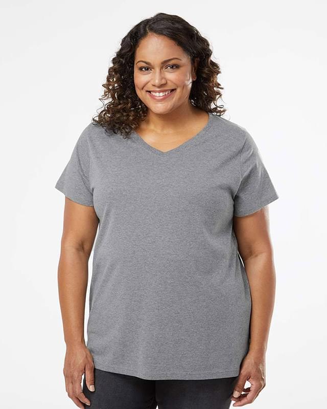 Curvy Collection Women's Fine Jersey V-Neck Tee