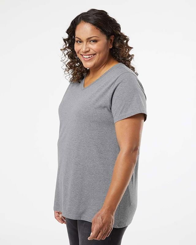 Curvy Collection Women's Fine Jersey V-Neck Tee