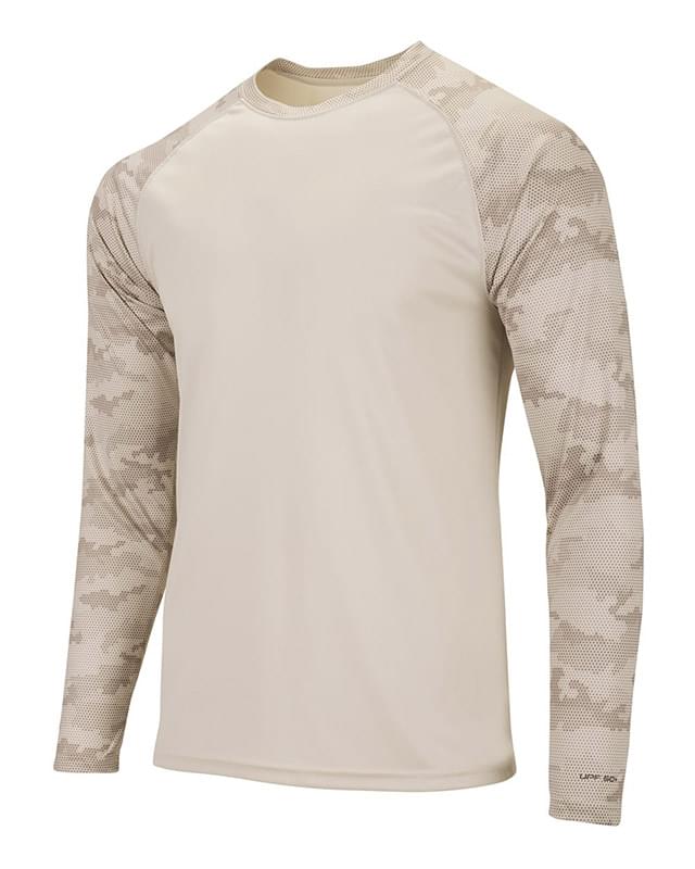 Cayman Performance Camo Colorblock Long Sleeve T-Shirt