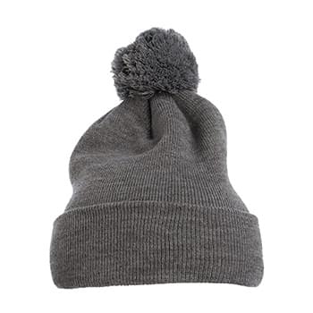 Pom-Pom Cuffed Knit Beanie