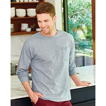 Tagless Long Sleeve T-Shirt with a Pocket