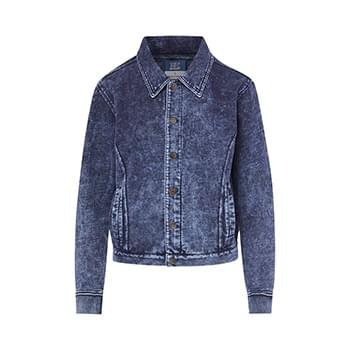 Women's Mila Acid Wash Denim Terry Jacket