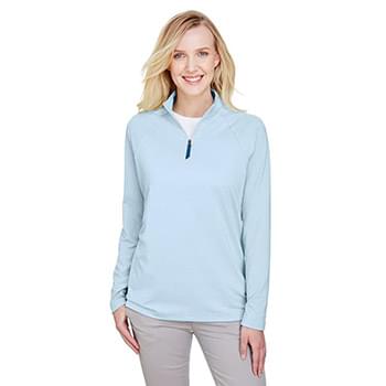 Women's CrownLux Performance® Clubhouse Micro-Stripe Quarter-Zip Pullover
