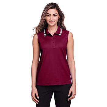 Women's CrownLux Performance® Plaited Tipped Sleeveless Polo