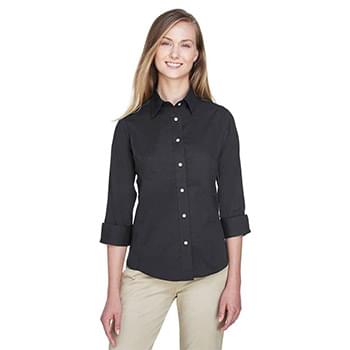 Women's Perfect Fit™ Three-Quarter Sleeve Stretch Poplin Dress Shirt