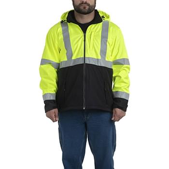 Tall Hi-Vis Class 3 Hooded Soft Shell Jacket