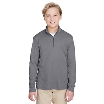Youth Zone Sonic Heather Performance Quarter-Zip Pullolver