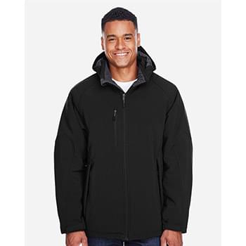 Men's Glacier Insulated Three-Layer Fleece Soft Shell Hood Jacket with Detachable Hood