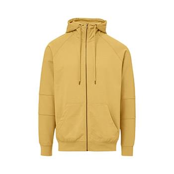 Ezra French Terry Full-Zip Funnel Hooded Sweatshirt