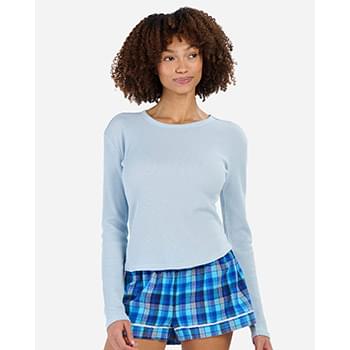 Women's Waffle Knit Baby Long Sleeve T-Shirt