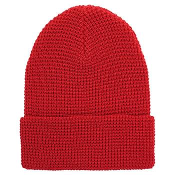 Waffle Cuffed Knit Beanie