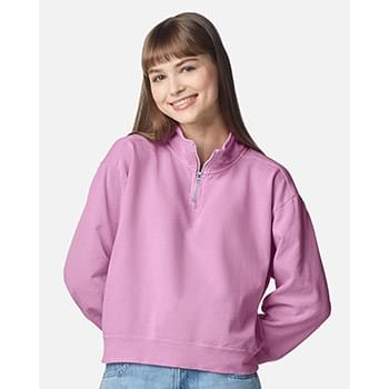 Women's Garment-Dyed Mid-Length Quarter-Zip Sweatshirt