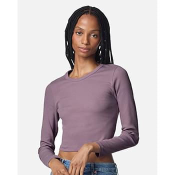 Women's Baby Rib Long Sleeve Cropped Tee