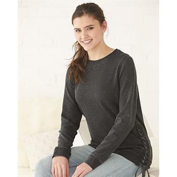 Enzyme Washed Women's Rally Lace-up Crewneck