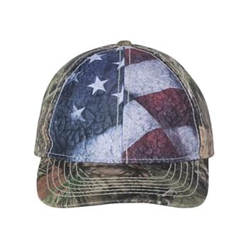 Camo Cap with Flag Sublimated Front Panels