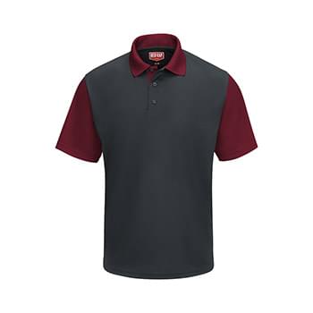 Short Sleeve Performance Knit Color-Block Polo