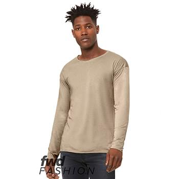 Fast Fashion Unisex Triblend Raw Neck Long Sleeve Tee