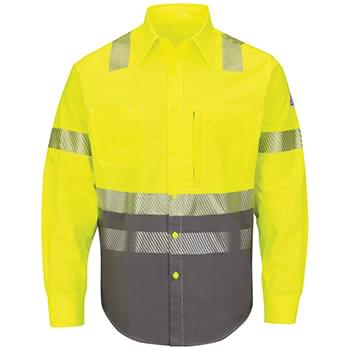 Hi-Visibility Color Block Uniform Shirt - EXCEL FR&reg; ComforTouch&reg; - 7 oz. - Long Sizes