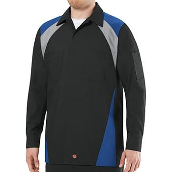 Long Sleeve Tri-Color Shop Shirt - Long Sizes